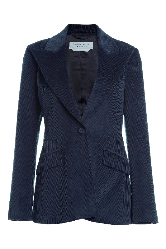 Design Trend Leiva Blazer in Dark Navy Sea Island Cotton Corduroy