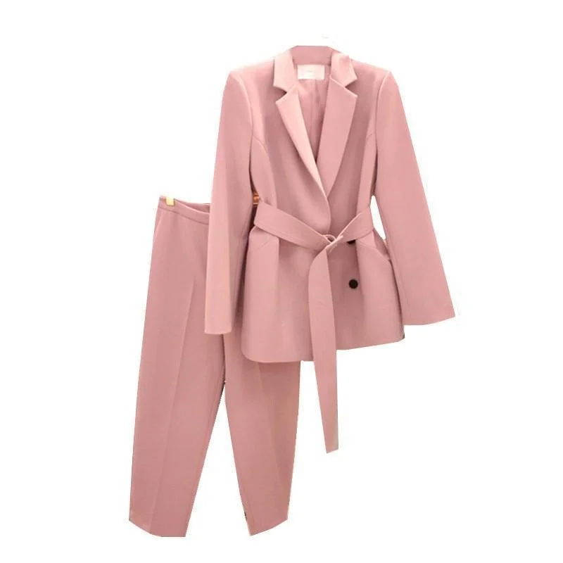 New Design Women Belted Pantsuit