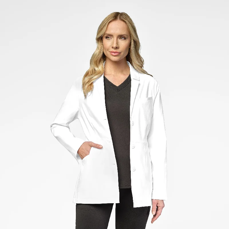 Bright Colors Slate Women's 28 Inch Doctors Coat - White