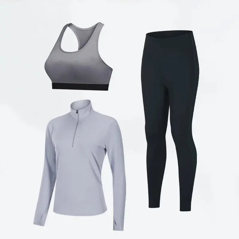 New Products Fitness wear for women gym and workout clothing breathable sport tops yoga Bra and leggings 3 pieces set