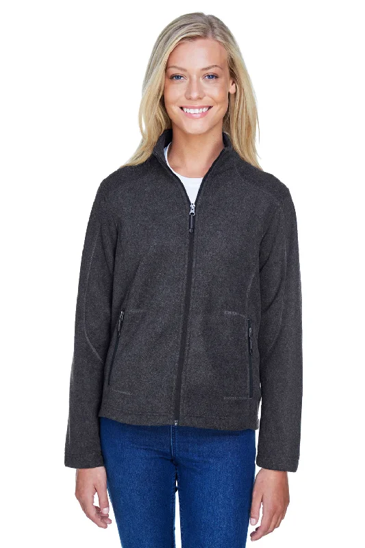 Comfortable Wear North End Womens Voyage Pill Resistant Fleece Full Zip Jacket - Heather Charcoal Grey - Closeout