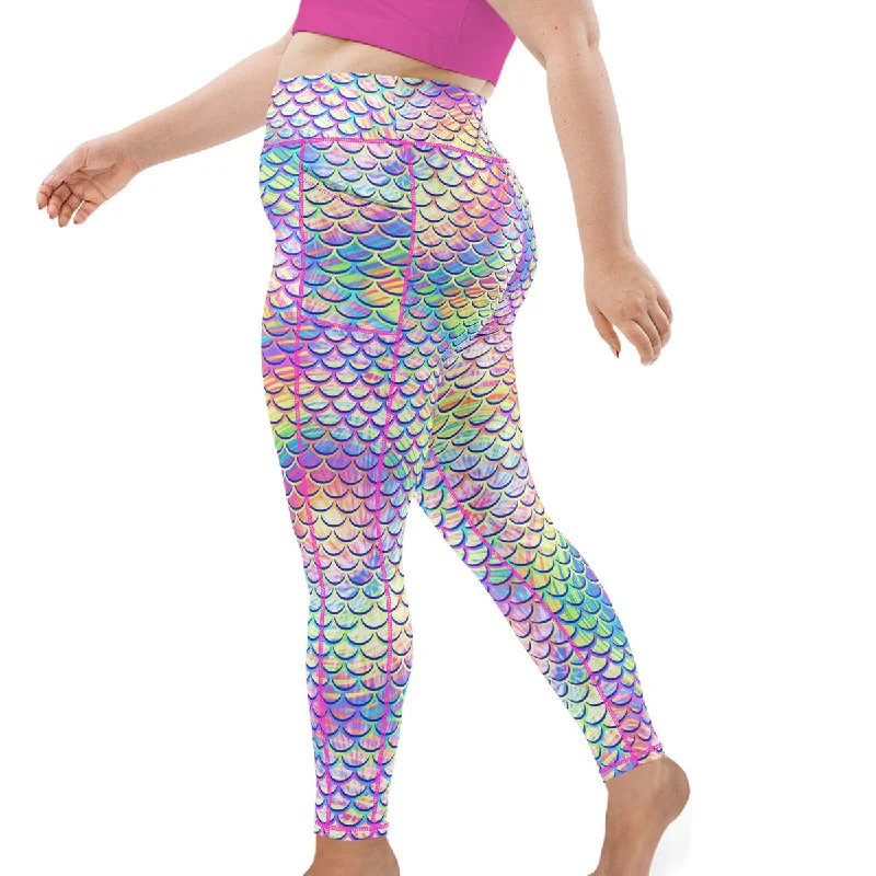 Sports Trend Plus Size Eco-Friendly Psychedelic Mermaid Leggings