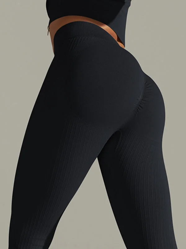 Classic Items ZASUWA Female Ribbed Hip-lift Quick Dry Elastic Tight Leggings