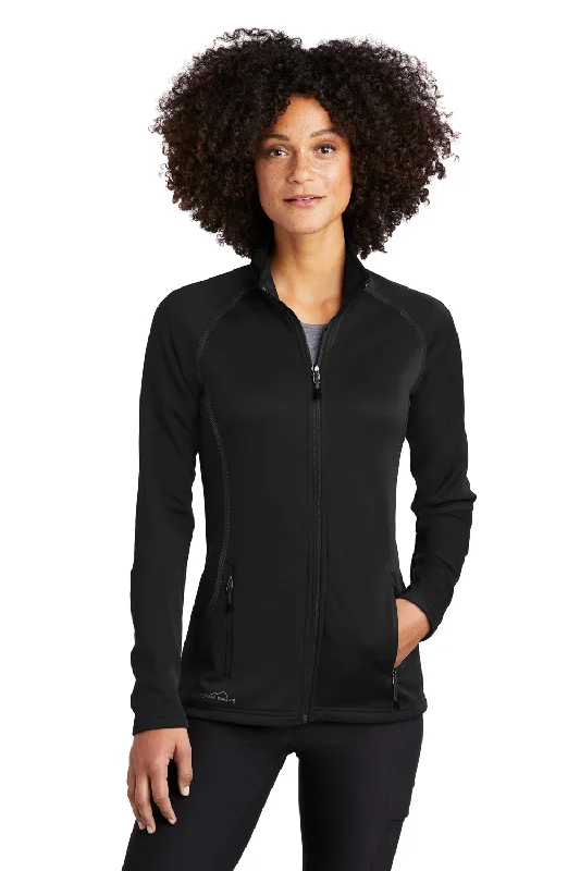 British Style Eddie Bauer Womens Fleece Full Zip Jacket - Black - Closeout