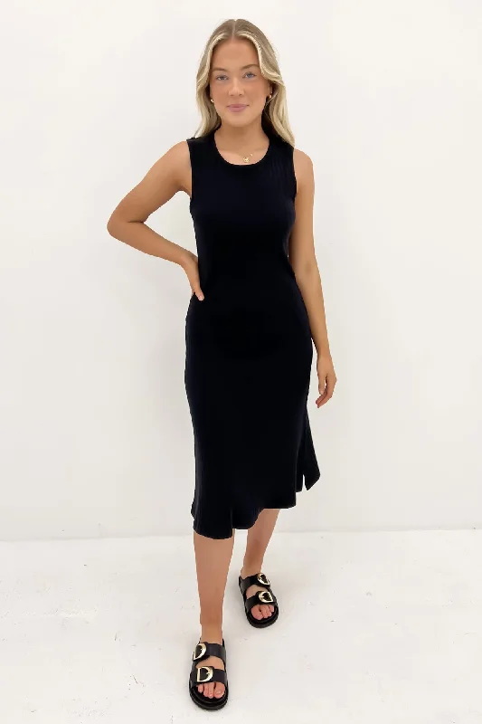 Fashion And Simplicity Amelie Rib Dress Black