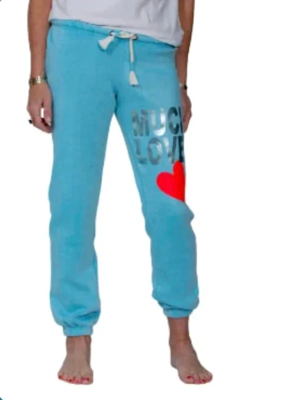 Dressing Tips Burnout Much Love Sweatpants In Light Blue