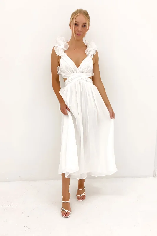 Fresh And Fashionable Faith Midi Dress White