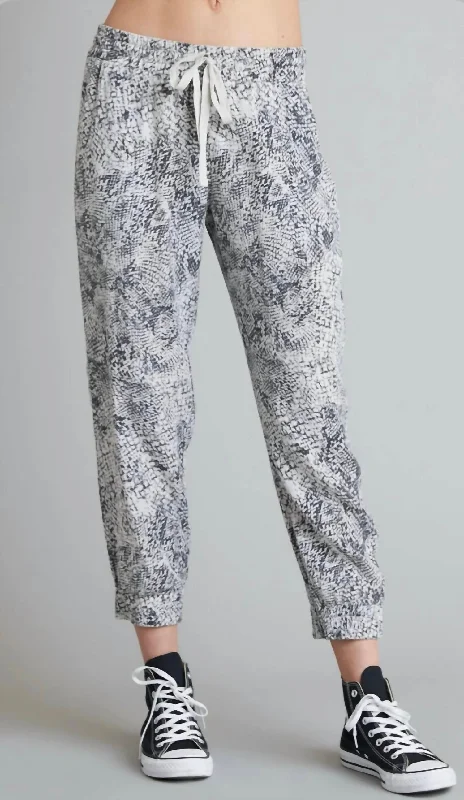 High-end Design Jogger Pant- Moonstone In Moonstone Snake