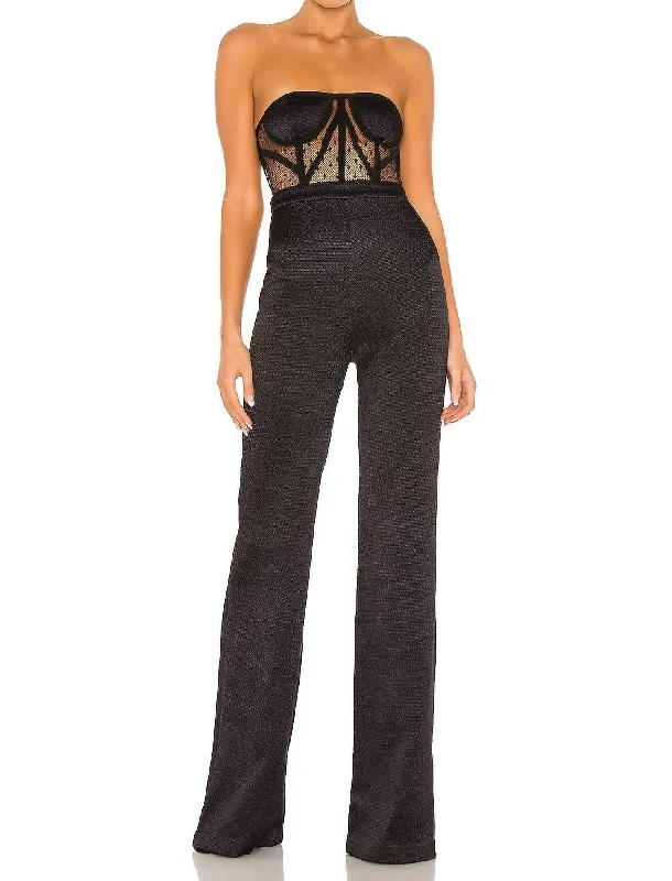 Simple Design Lauren Jumpsuit In Black