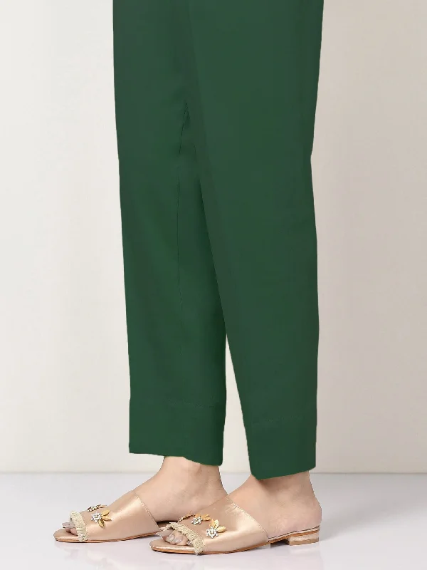 High-quality Design Satin Straight Trouser - Green