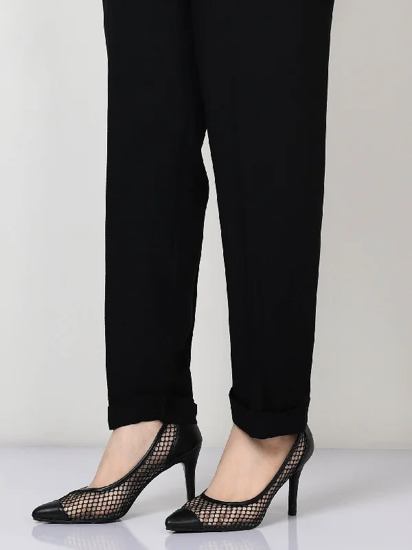 Bright Colors Dobby Straight Trouser - Black