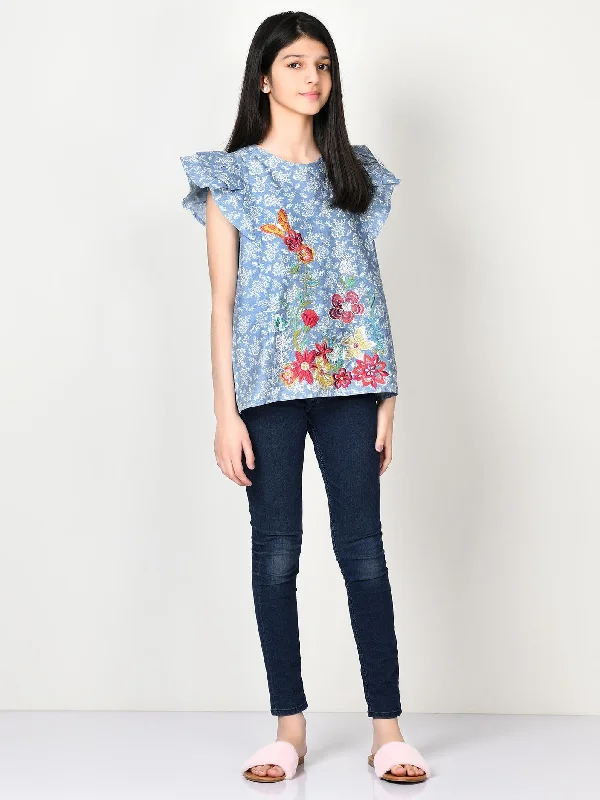 Sports And Leisure Embroidered Denim Shirt