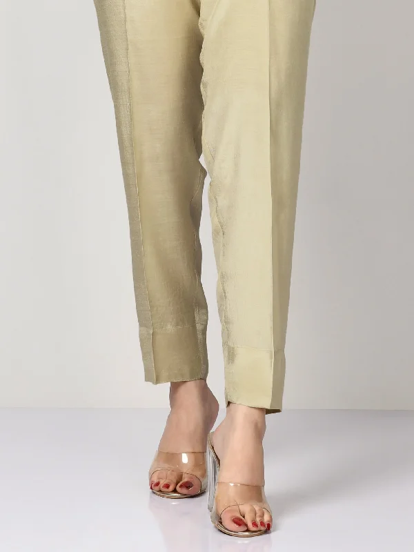 High Street Series Silk Straight Trouser - Dark Beige