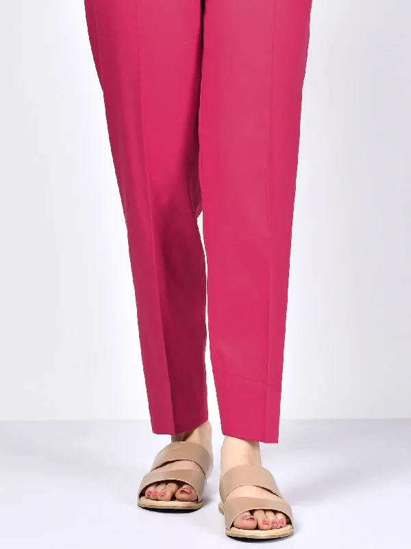 Tropical Style Satin Straight Trouser - Shocking Pink