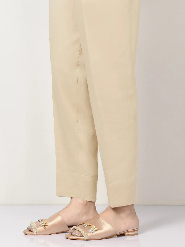 Comfortable Fashion Crepe Straight Trouser - Cream