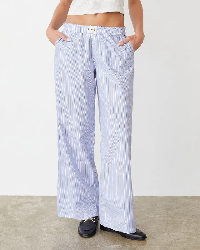 Lace Design Stripe Poplin Boxer Pants