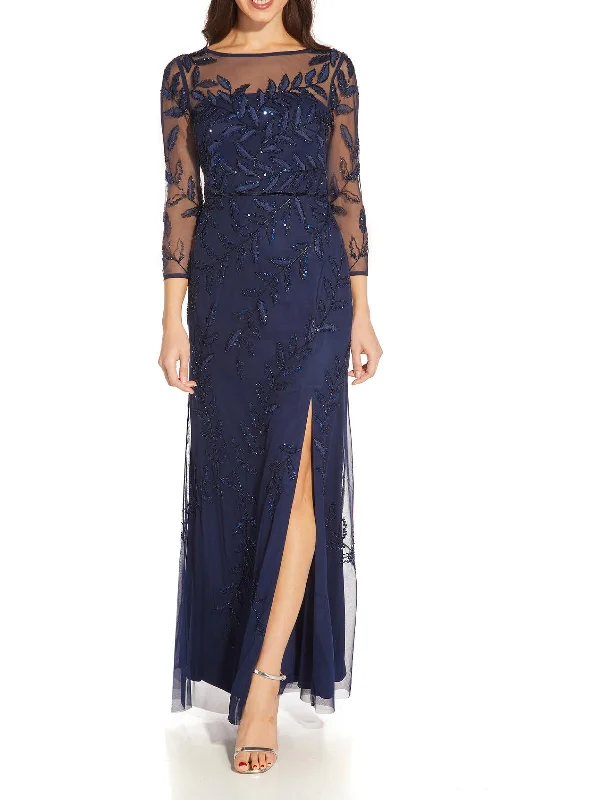 Personalized Series Womens Beaded Embroidered Evening Dress