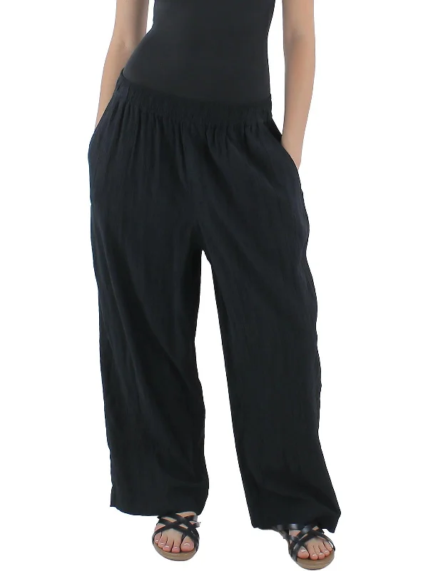 Must-have For Autumn And Winter Womens Crepe Textured Straight Leg Pants